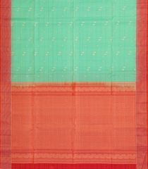 Aquamarine Handloom Soft Silk Saree With Stripes & Buttas-SO4377