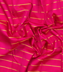 Hot Pink Handloom Kanchipuram Silk Saree With Veldhari Stripes-KA15784