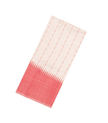 Off White Woven Tussar Silk Saree With Stripes & Rising Border-TU3493