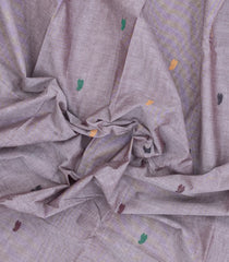 Grey Woven Chettinad Cotton Saree With Buttas-CN1868