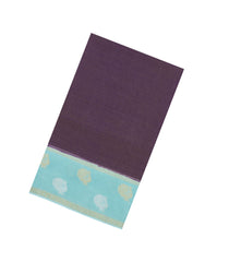 Dark Purple Woven Blended Viscose Saree With Contrast Border-BL5621