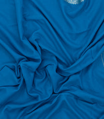 Light Blue Woven Bengal Cotton Saree With Contrast Border-BG1732
