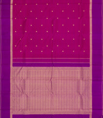 Purple Handloom Kanchipuram Silk Saree With Stripes & Buttas-KA15518