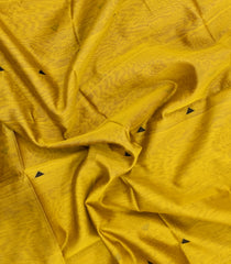 Mustard Handloom Maheswari Silk Cotton Saree With Buttas & Zari Border-SC4860
