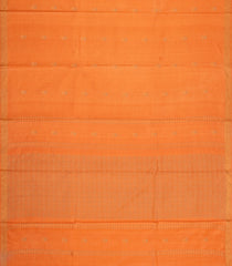 Orange Handloom Tussar Silk Saree With Floral Buttas-TU3562