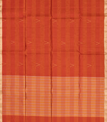 Red Woven Kora Soft Silk Saree With Stripes & Zari Border-SO4748