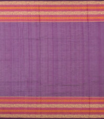 Magenta Handloom Silk Cotton Saree With Parrot Buttas Stripes-SC4043