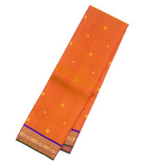 Peach Handloom Kanchipuram Silk Saree With Annam Chakaram Buttas