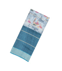 Grey Woven Synthetic Manipuri Silk Saree With Printed Motifs-BL3671