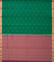 Dark Green Handloom Soft Silk Saree With Floral Buttas-SO4015