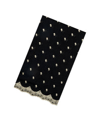 Black Woven Synthetic Blended Saree With Embroidered Motifs-EN2068