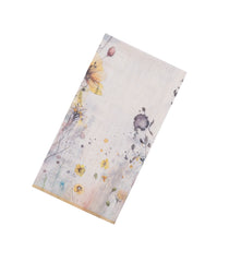 Taupe Printed Synthetic Linen Saree With Floral Motifs-SY0485