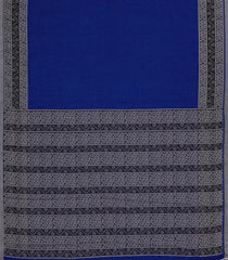 Blue Printed Synthetic Linen Saree With Zari border-BL5155