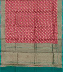 Dusty Pink Handloom Banarasi Organza Silk Saree With Floral Motifs-BE1489