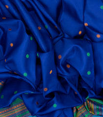 Blue Handloom Kanchipuram Silk Saree With Coin Motifs