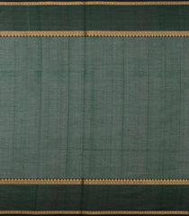 Bottle Green Handloom Silk Cotton Saree With Stripes-SC4107