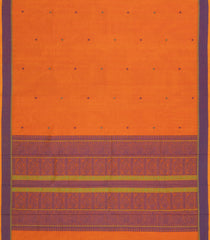 Orange Handloom Kanchi Cotton Saree With Buttas-KC1790