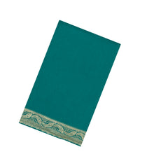 Sea Green Woven Synthetic Blended Saree With Embroidered Motifs-EN2038