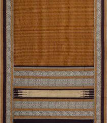 Black Handloom Kanchi Cotton Saree With Annam Chakaram Motifs-KC1655