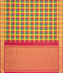 Multi Colour Handloom Korvai Kanchipuram Silk Saree With Paalum Pazham Checks-KA16386