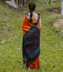 Orange Woven Kadapa Cotton Saree With Contrast Pallu-KN0696