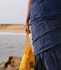 Indigo Printed Jaipur Cotton Saree With Floral Motifs-JC1573
