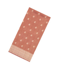 Peach Woven Art Tissue Dupion Saree With Floral Zari Buttas-BL5892