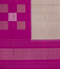 Taupe & Magenta Handloom Half & Half Kanchipuram Silk Saree With Buttas-KA14759