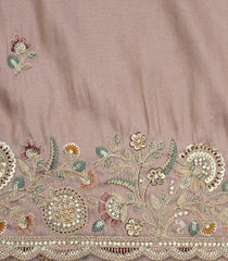 Dusty Pink Woven Synthetic Blended Saree With Embroidered Motifs-EN1997