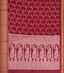 Maroon Printed Synthetic Dola Silk Saree With Floral Motifs & Zari Stripes-SY0465
