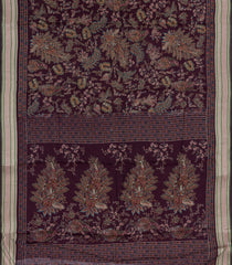 Maroon Printed Synthetic Dola Silk Saree With Viscose Border-SY0008