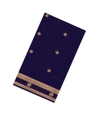 Violet Handloom Kanchi Cotton Saree With Silk Border-KC1820