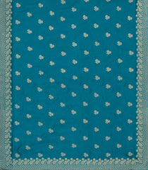 Cyan Woven Synthetic Blended Saree With Embroidered Motifs-EN2032