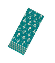 Aquamarine Printed Synthetic Dola Silk Saree With Zari Border-BL5059