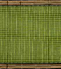 Green Woven Chettinad Cotton Saree With Checks-CN1881