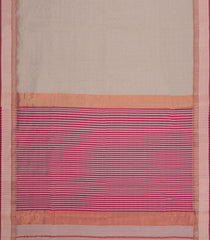 Taupe Handloom Maheswari Silk Cotton Saree With Contrast Border-SC4951