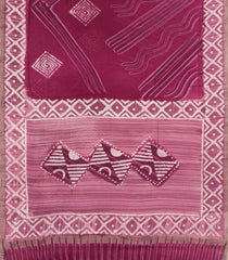 Pink Printed Jaipur Cotton Saree With Tie & Dye Motifs-JC1479