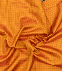 Orange Handloom Korvai Kanchipuram Silk Saree With Silk Checks-KA15853