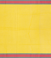 Lemon Yellow Handloom Bengal Cotton Saree With Floral Buttas-BG0994