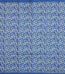 Blue Printed Synthetic Tussar Silk Saree With Zari Checks & Motifs-SY0381