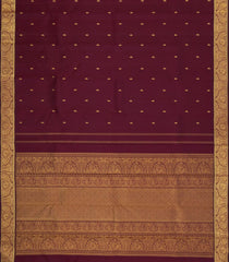 Maroon Handloom Kanchipuram Silk Saree With Buttas-KA15138