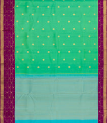 Aquamarine Handloom Korvai Kanchipuram Silk Saree With Buttas-KA14580
