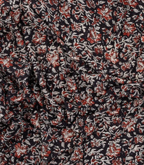 Black Woven Jaipur Cotton Saree With Printed Floral Vine Motifs-JC1428
