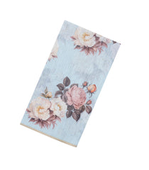 Sky Blue Printed Synthetic Linen Saree With Floral Motifs-SY0481