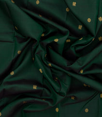 Bottle Green Handloom Kanchipuram Silk Saree With Annam Buttas-KA13724