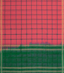 Peach Woven Kadappa Cotton Saree With Checks-KN0746