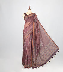 Peach Handloom Bengal Cotton Saree With Stripes -BG1453