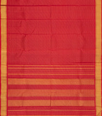 Red Handloom Kanchipuram Silk Saree With Vairaoosi Stripes-KA15519