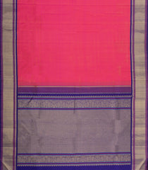 Pink Handloom Korvai Kanchipuram Silk Saree With Contrast Border-KA15945