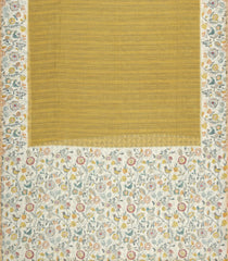 Beige Printed Synthetic Linen Saree With Floral Motifs-SY0334